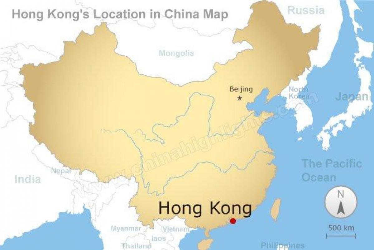 karte no Ķīnas un Hong Kong