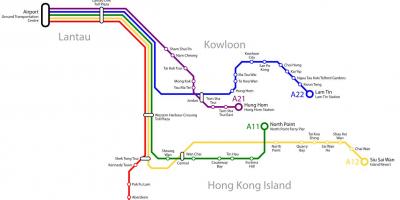 Hong Kong autobusu maršruta karte