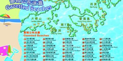 Karte Hong Kong pludmales
