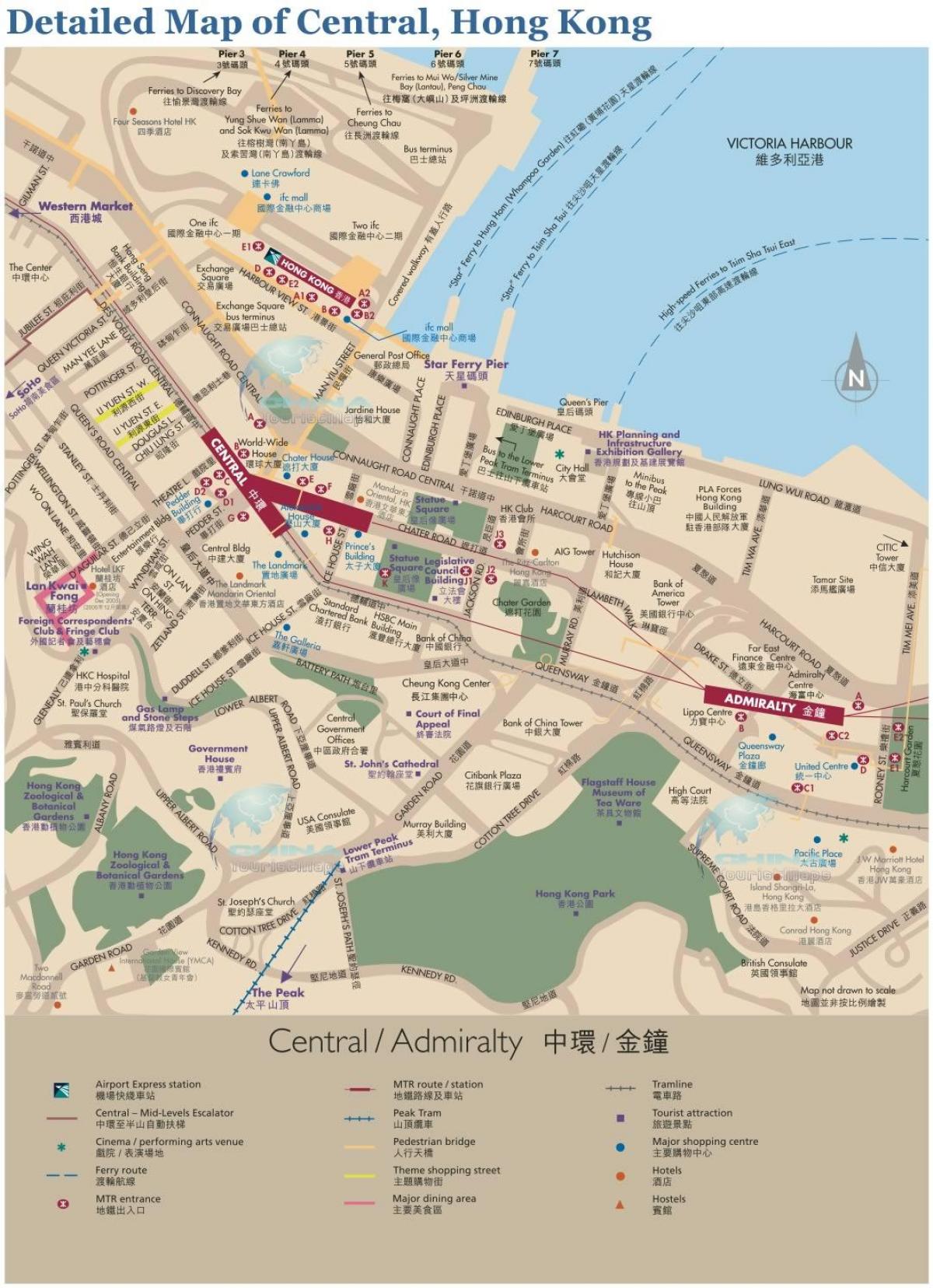 Honkongas centrālā karte