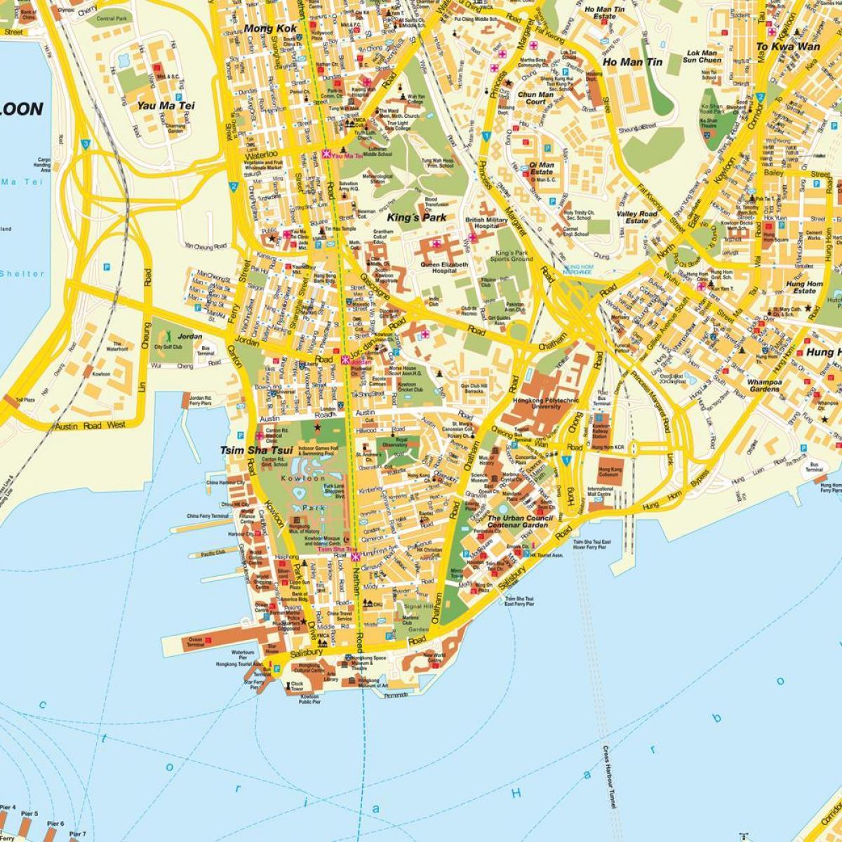 Hong Kong pilsētu karte