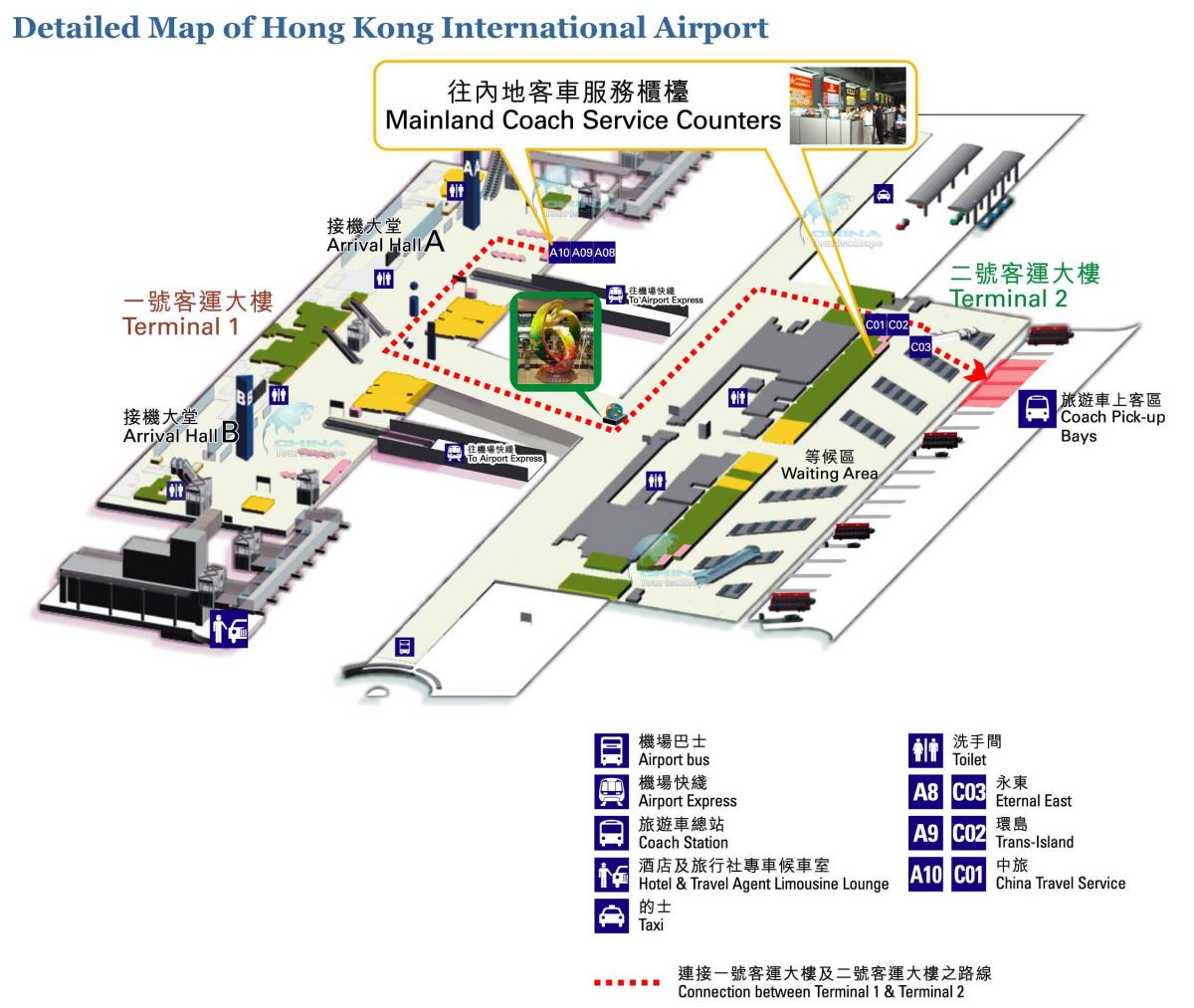 Hongkong lidosta map