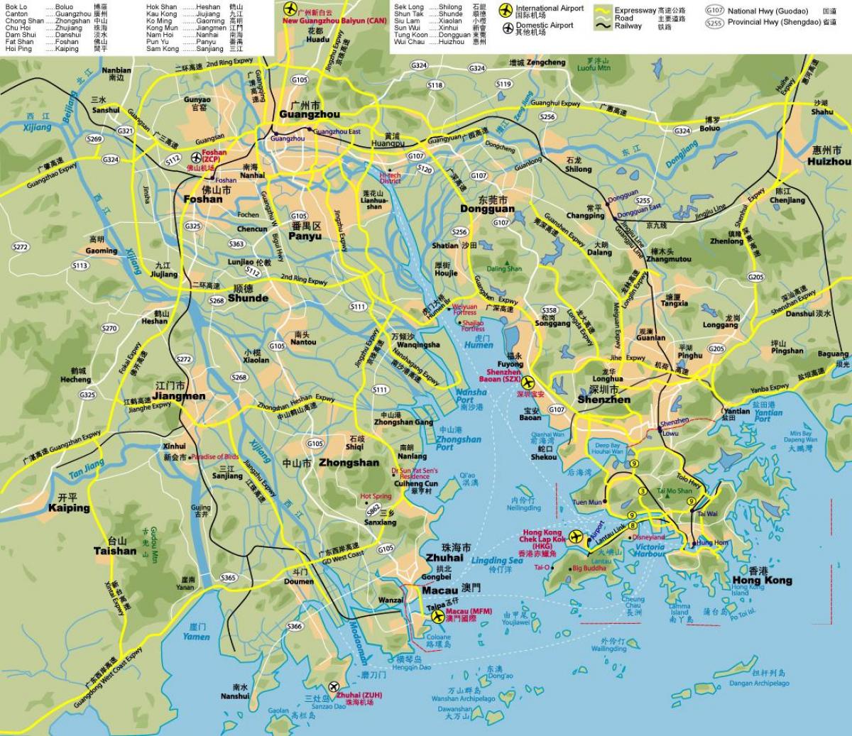 ceļu karte Hong Kong