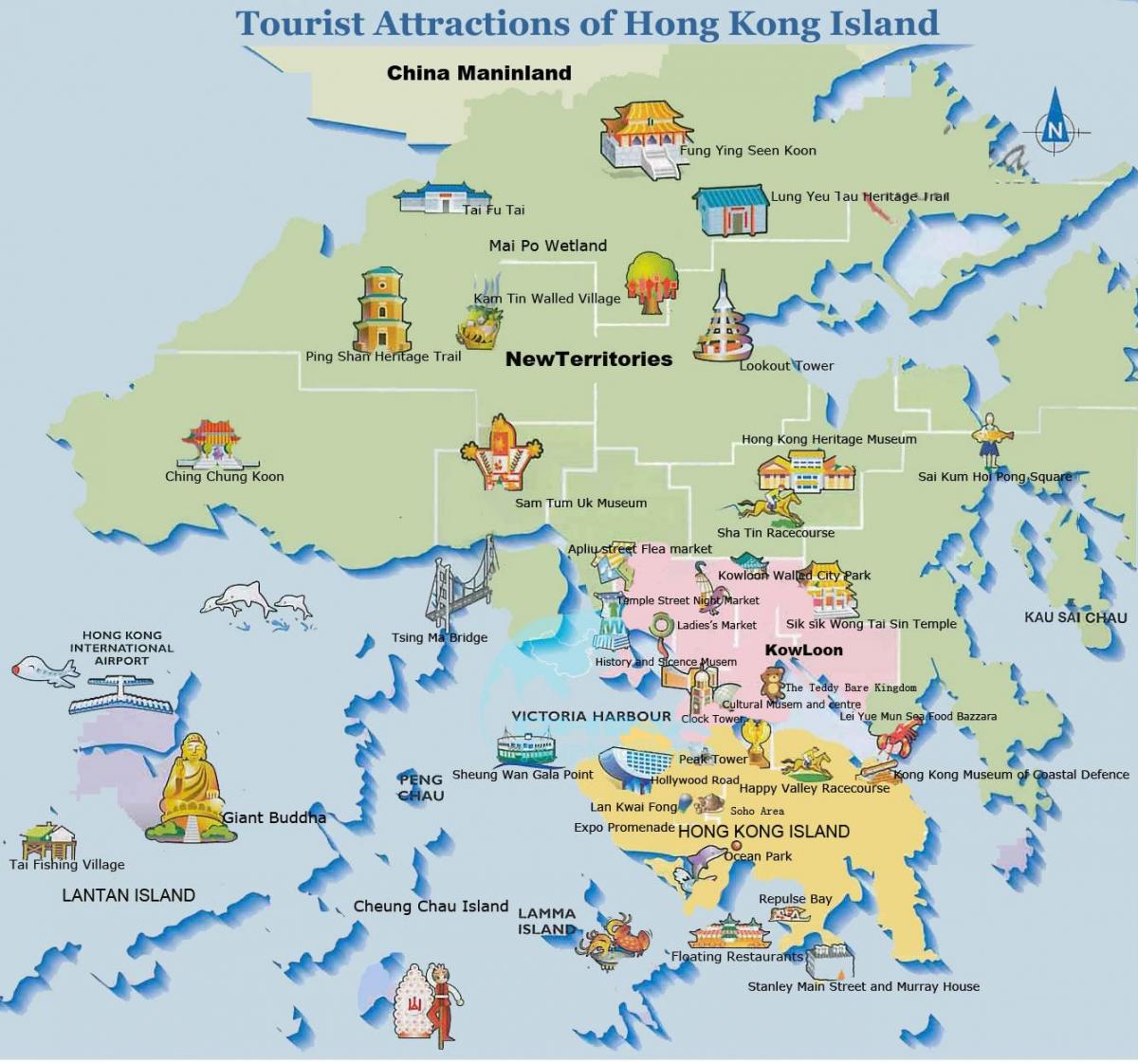 karte Hong Kong island