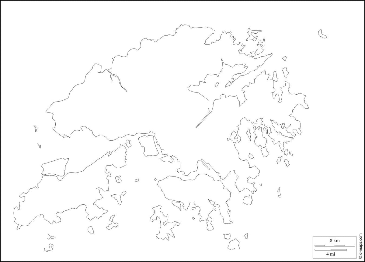 Hong Kong kartes kontūra