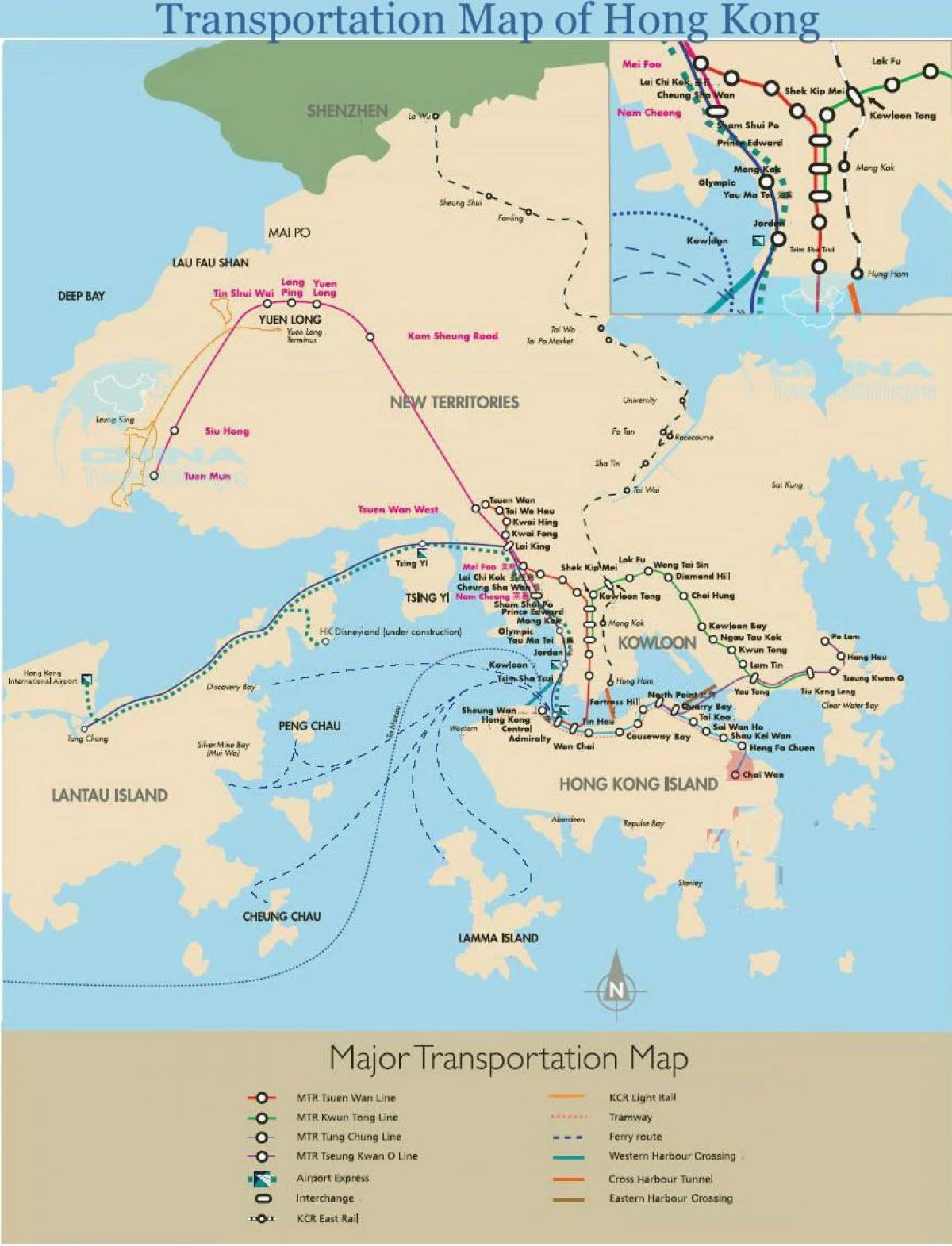 Hong Kong prāmju maršruti kartes