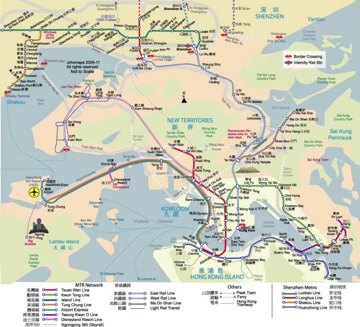 karte Hong Kong tranzīta