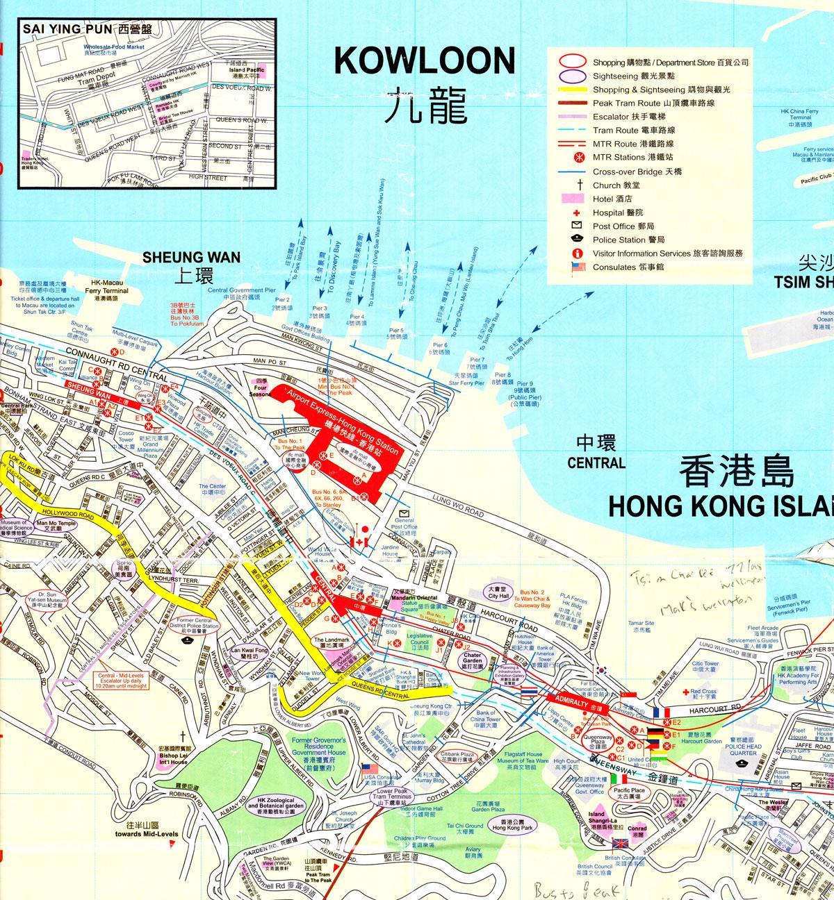 ostā Hong Kong karte