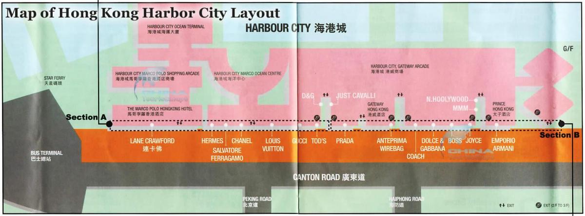 karte ostas pilsētā Hong Kong