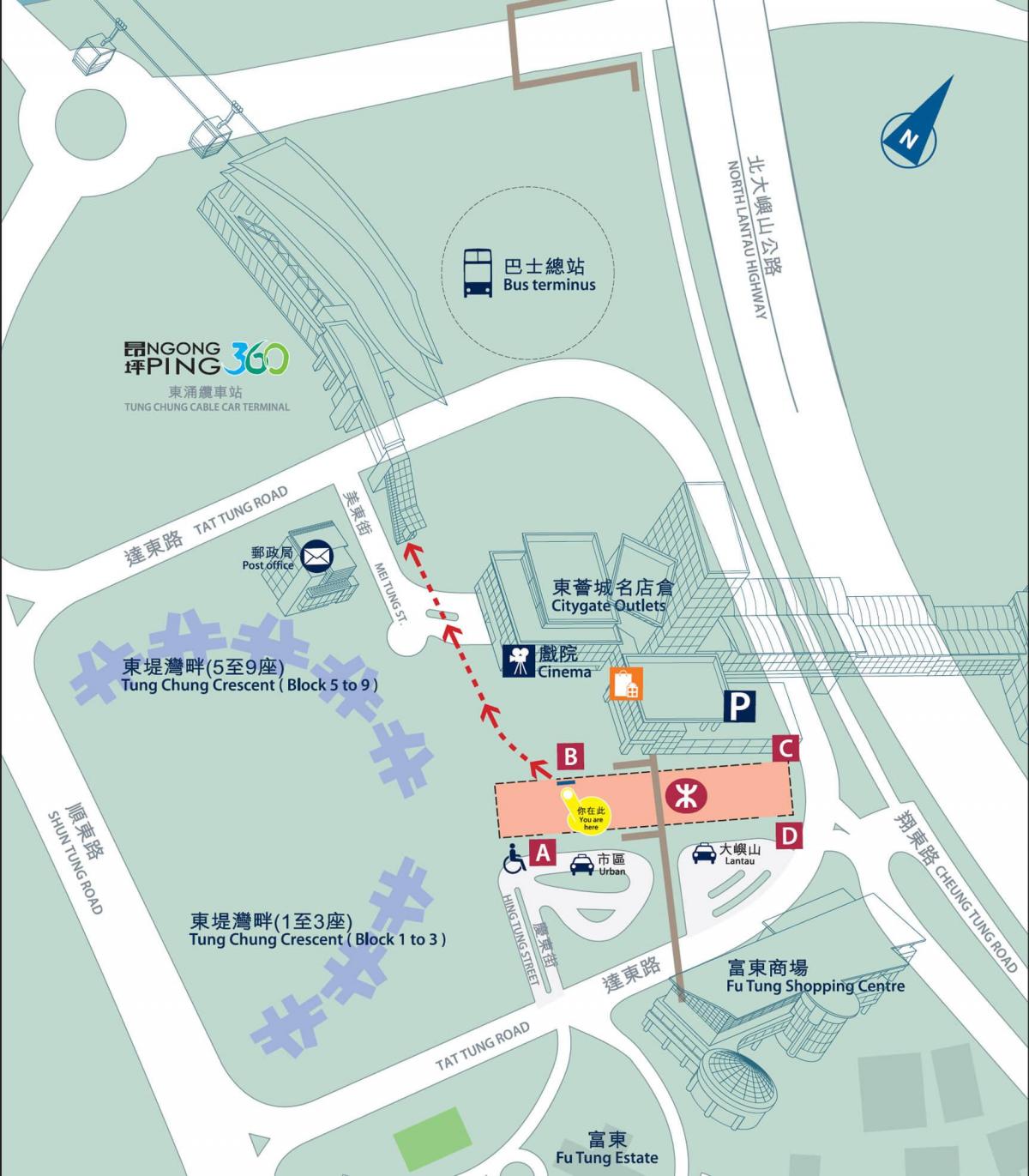 Tung Chung līnijas MTR karte
