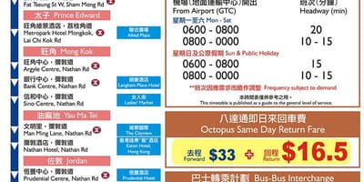 Hong Kong a21 autobusu maršruta karte
