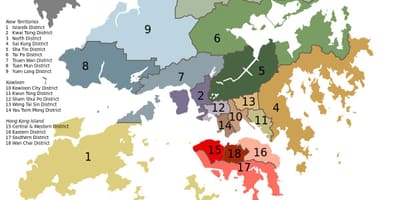 Karte Hong Kong apkārtne